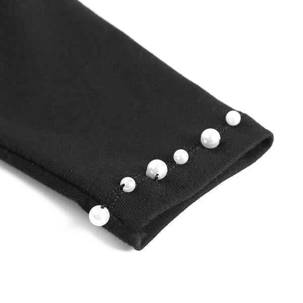 Pearl Trim Top - Black - doe a dear