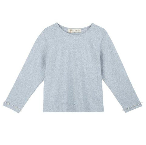 Pearl Trim Top - Grey - doe a dear
