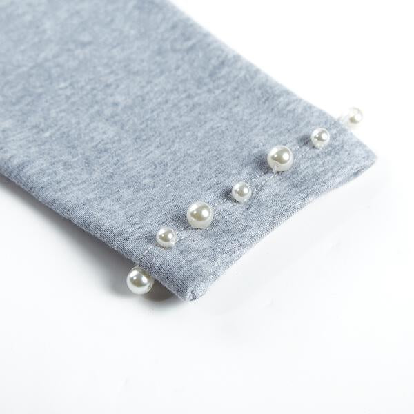 Pearl Trim Top - Grey - doe a dear