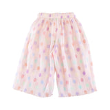 Dot Chiffon Pleat Blouse & Pants Set - Pink