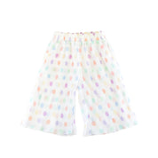 Dot Chiffon Pleat Pants - White - doe a dear
