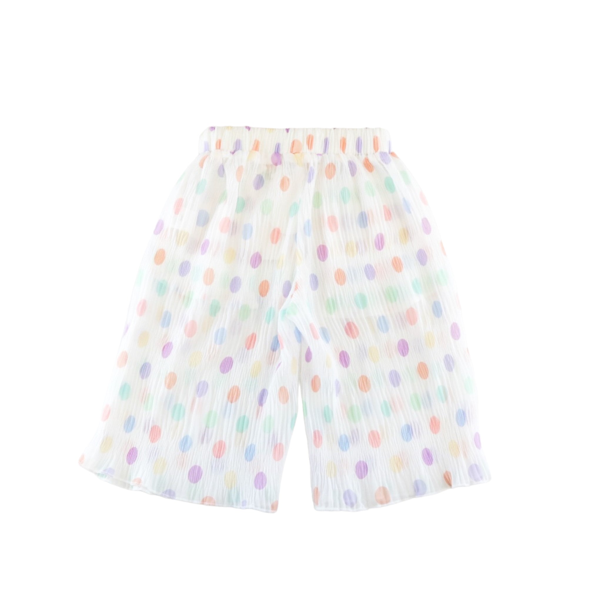 Dot Chiffon Pleat Pants - White - doe a dear