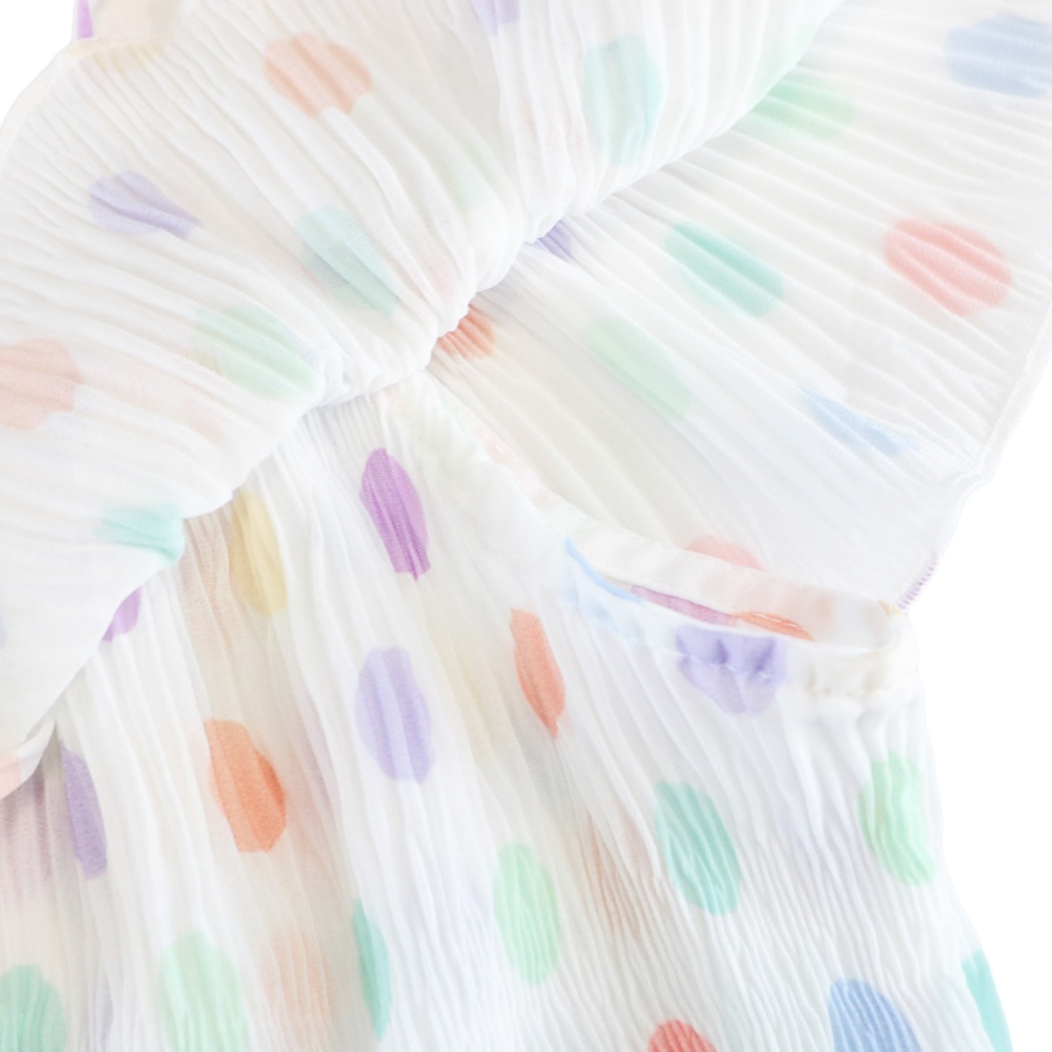 Dot Chiffon Pleat Blouse - White - doe a dear