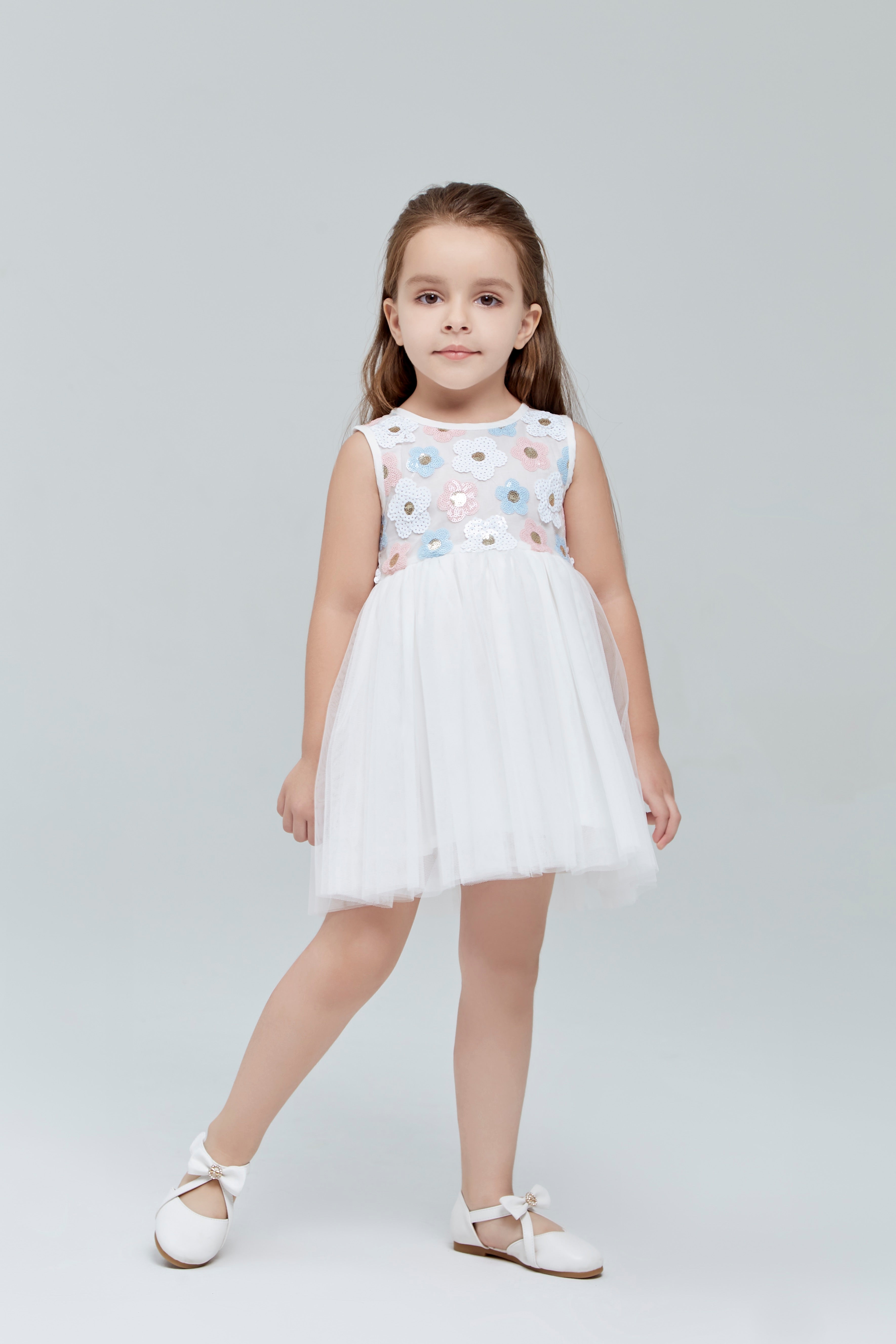 Sequin Floral Tulle Dress - doe a dear