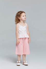 Polka Dots Vest + Culottes Set - Pink - doe a dear