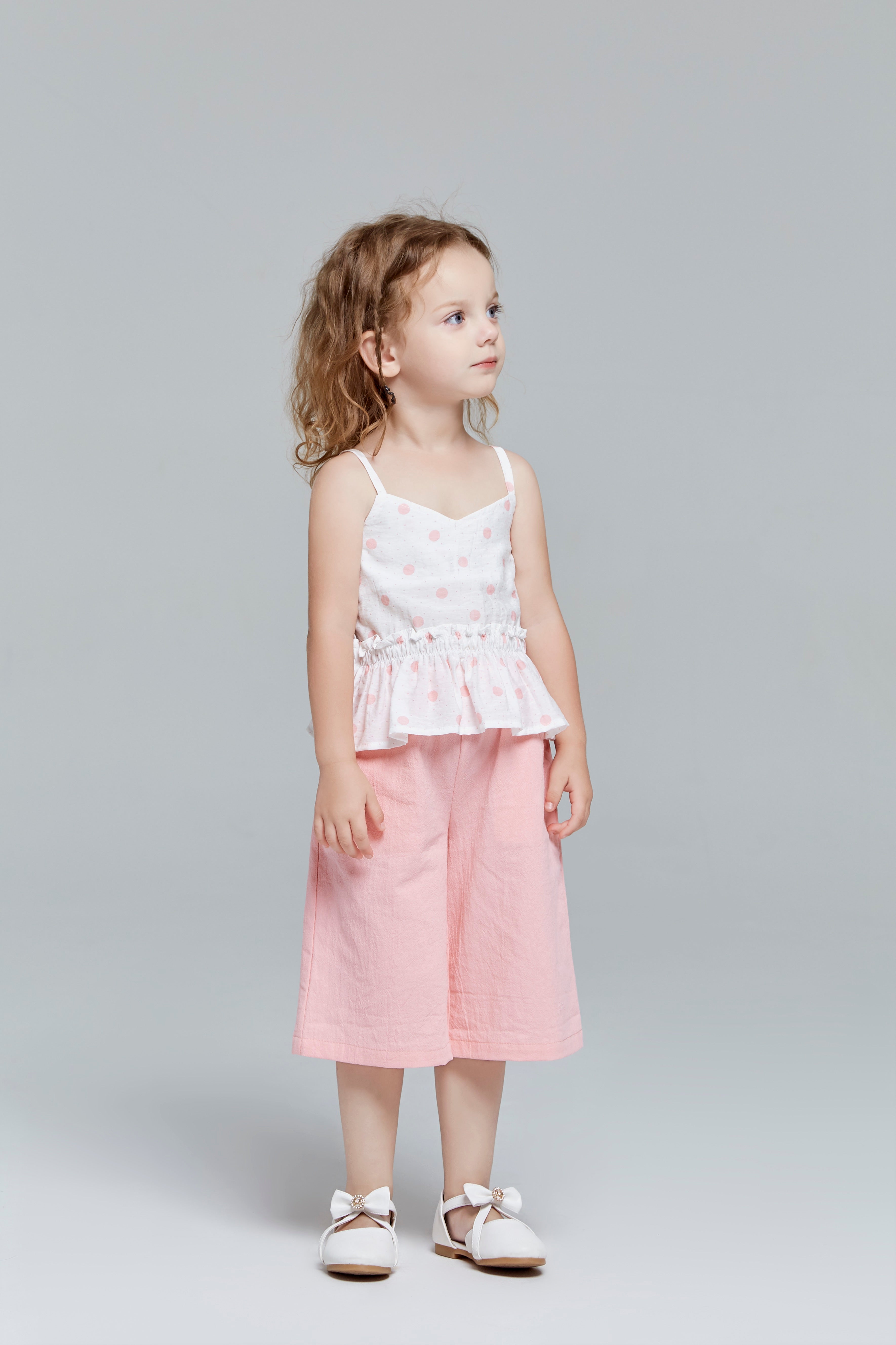 Polka Dots Vest + Culottes Set - Pink - doe a dear