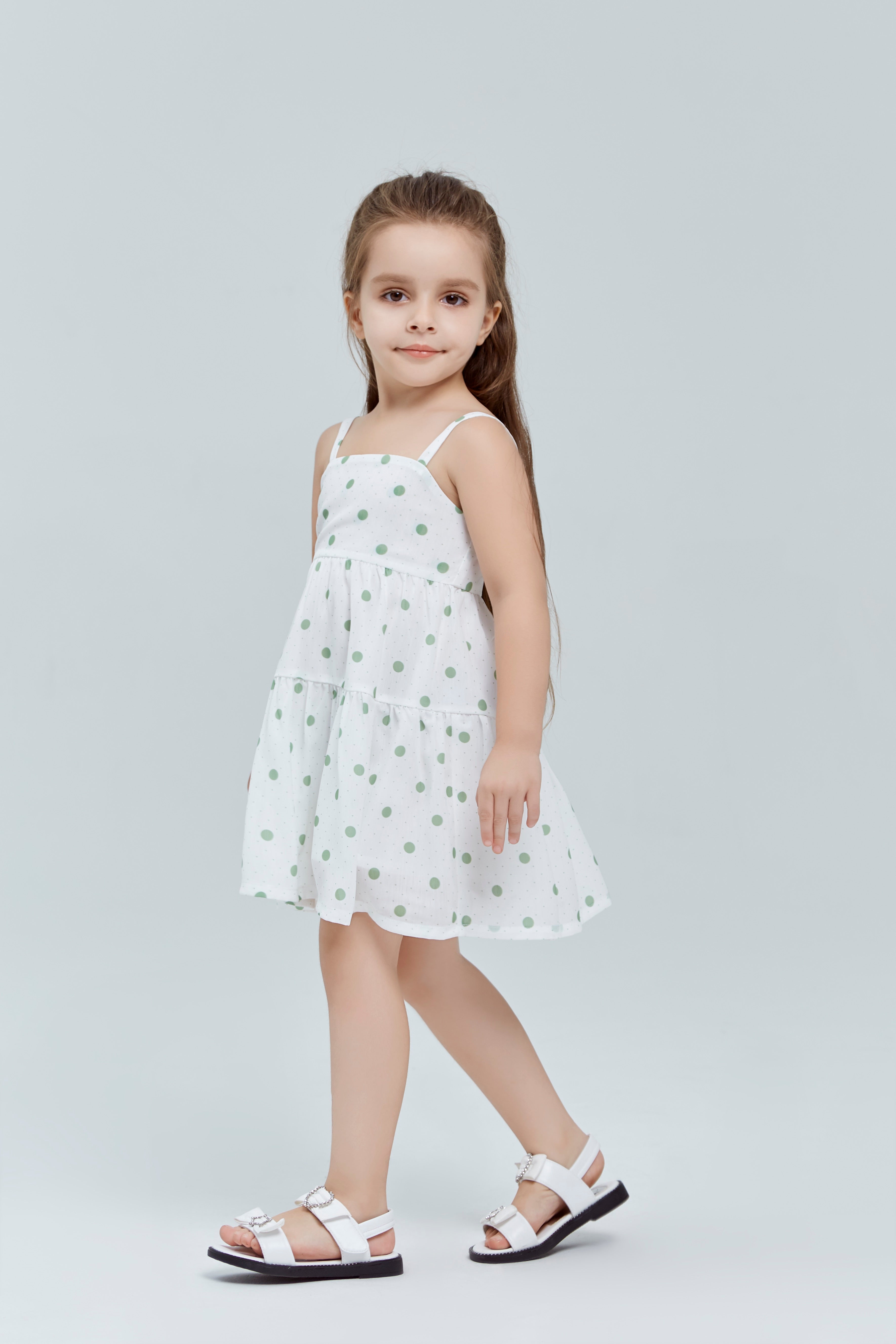Green Polka Dot Sundress - doe a dear