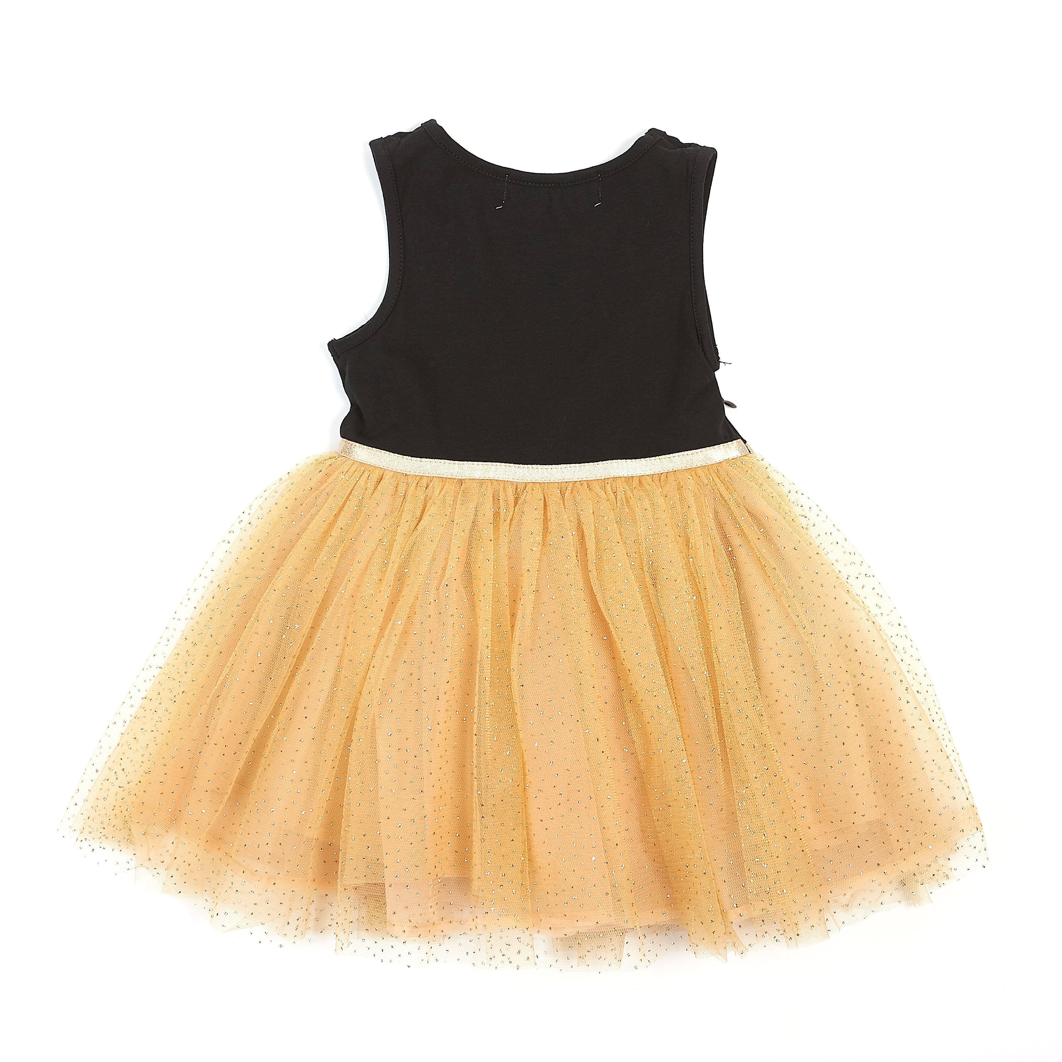 Sleeveless Jersey Dress with Logo & Hanging Star Details on Tulle Skirt - Doe a Dear 