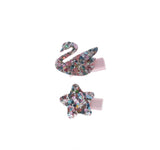 Glittered Star & Swan Set Hair Clip