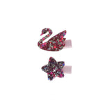 Glittered Star & Swan Set Hair Clip