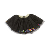 Black Pom Poms Skirt