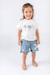 Ruffle Sleeves 3 Ice Cream Tee