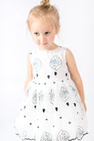 White Lace w/ Black Rose Printed Dress - Doe a Dear 