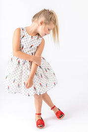 Sleeveless Dotted Lipstick Dress - Doe a Dear 