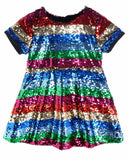 S/S Striped Sequinned Dress