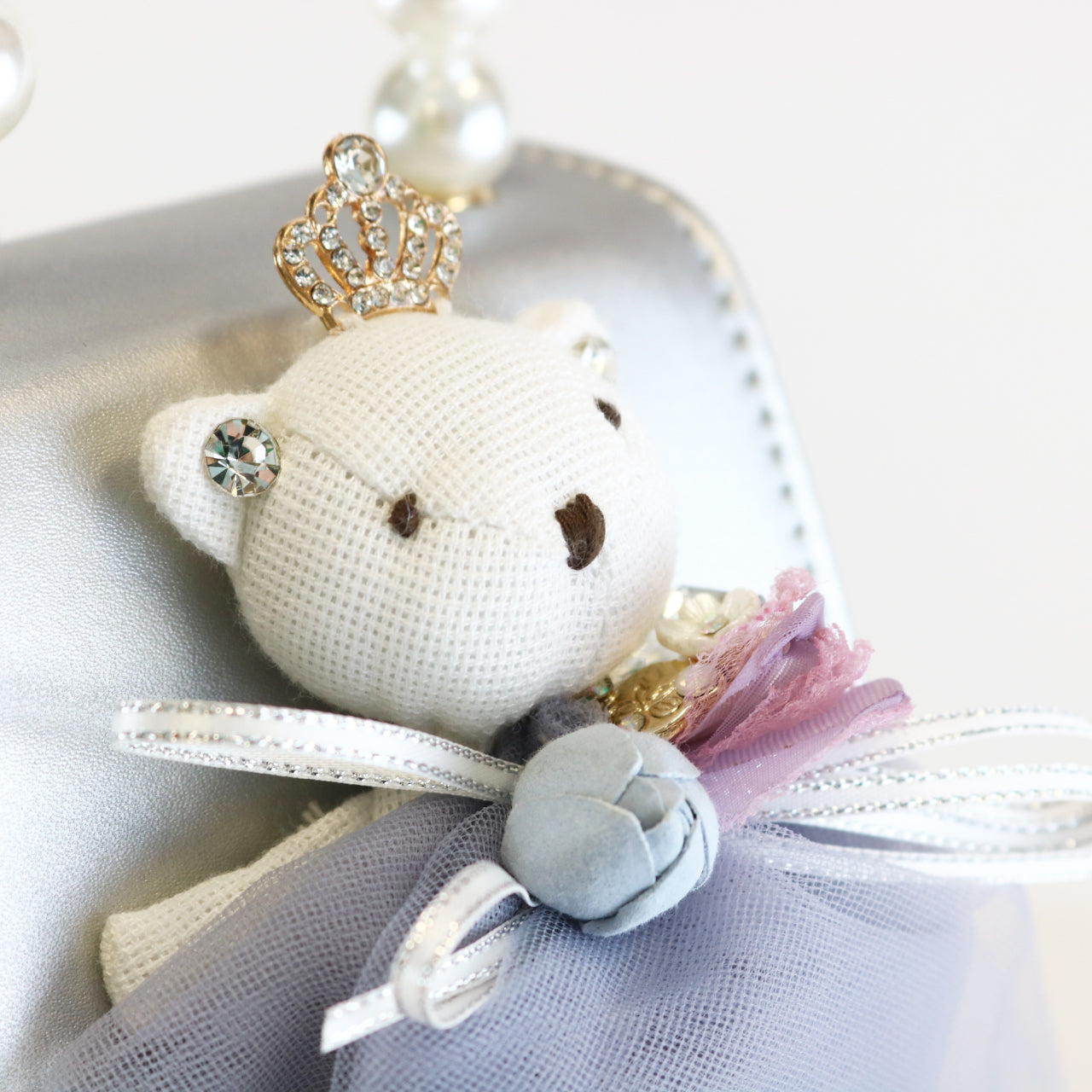 Princess Bear Leather Purse - Silver - doe a dear