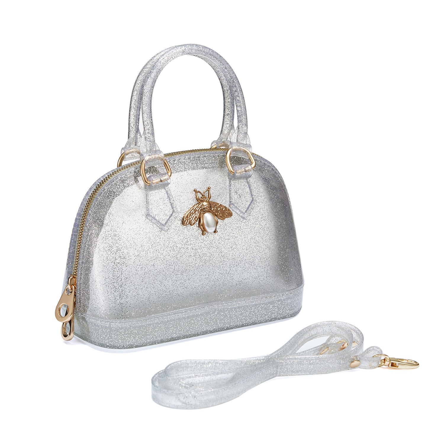 Gold Bee Jelly Bowling Bag - Silver