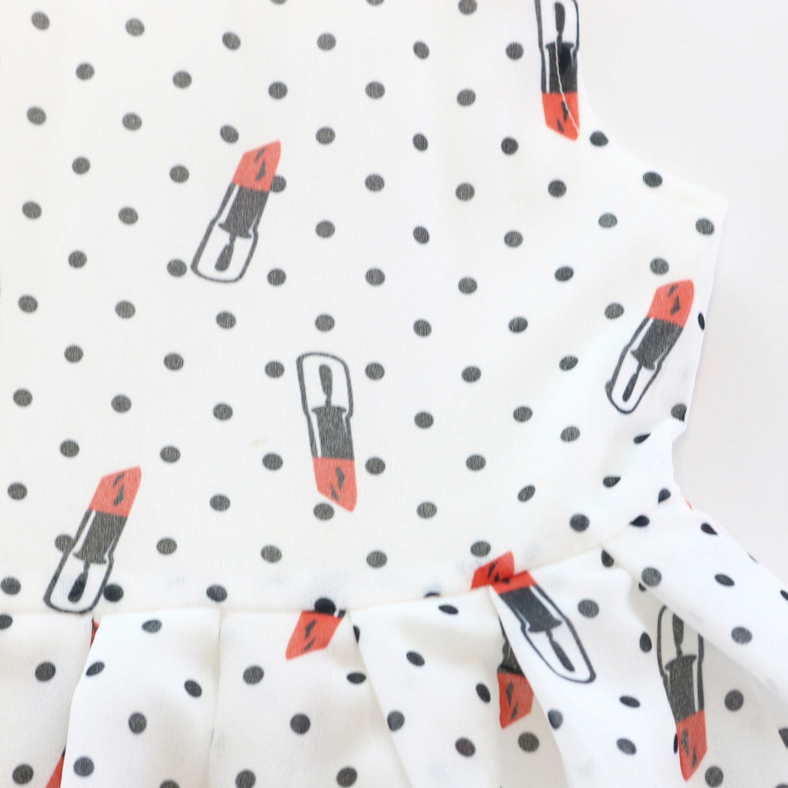 Sleeveless Dotted Lipstick Dress - doe a dear
