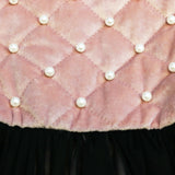 Pearl Accents Quilted Dress - Pink
