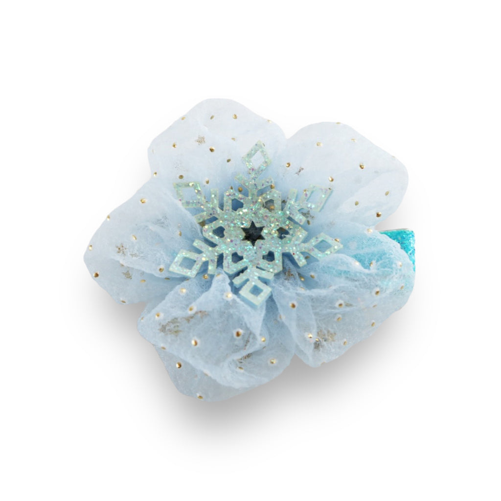 Snowflake Floral Hair Clip - Blue