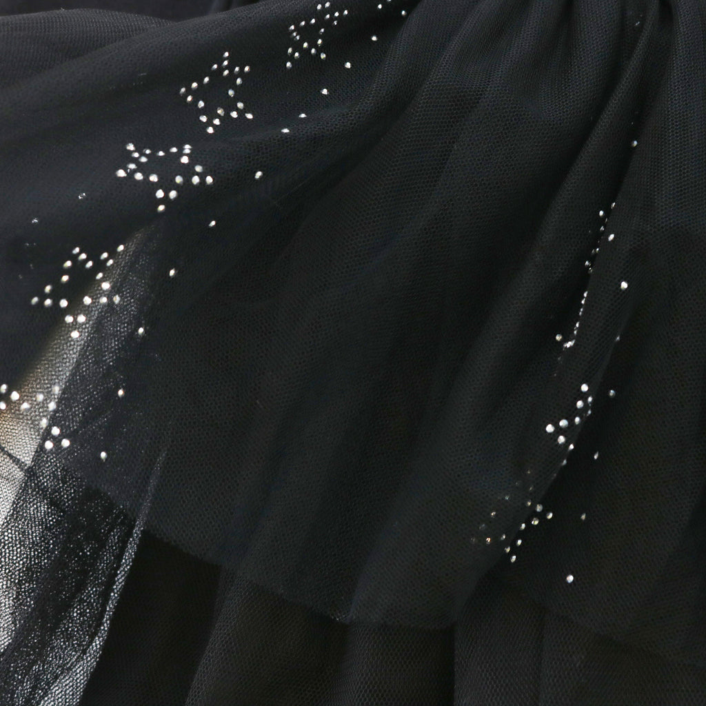 Star Rhinestone Dress - Black