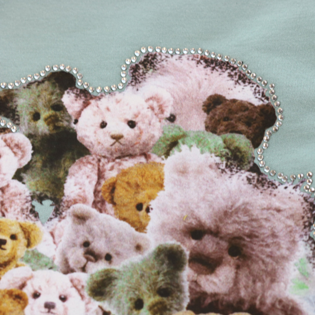 Teddy Print Sweatshirt - Aqua - doe a dear