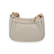 Pearl Studs Mini Leather Shoulder Bag in Grey