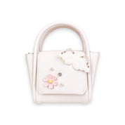 Angel Wing & Charms Leather Satchel Bag in White