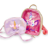 Unicorn Purse & Backpack set Gold/Purple