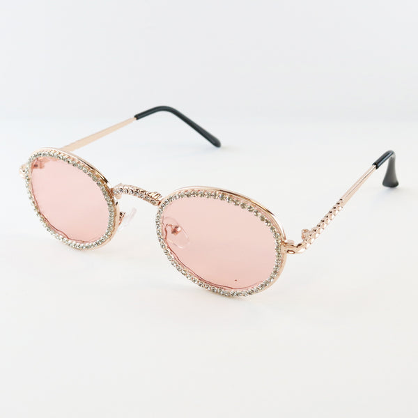 Dazzle Rhinestone Half Frame Cat Eye Sunglasses - OnoreVentures