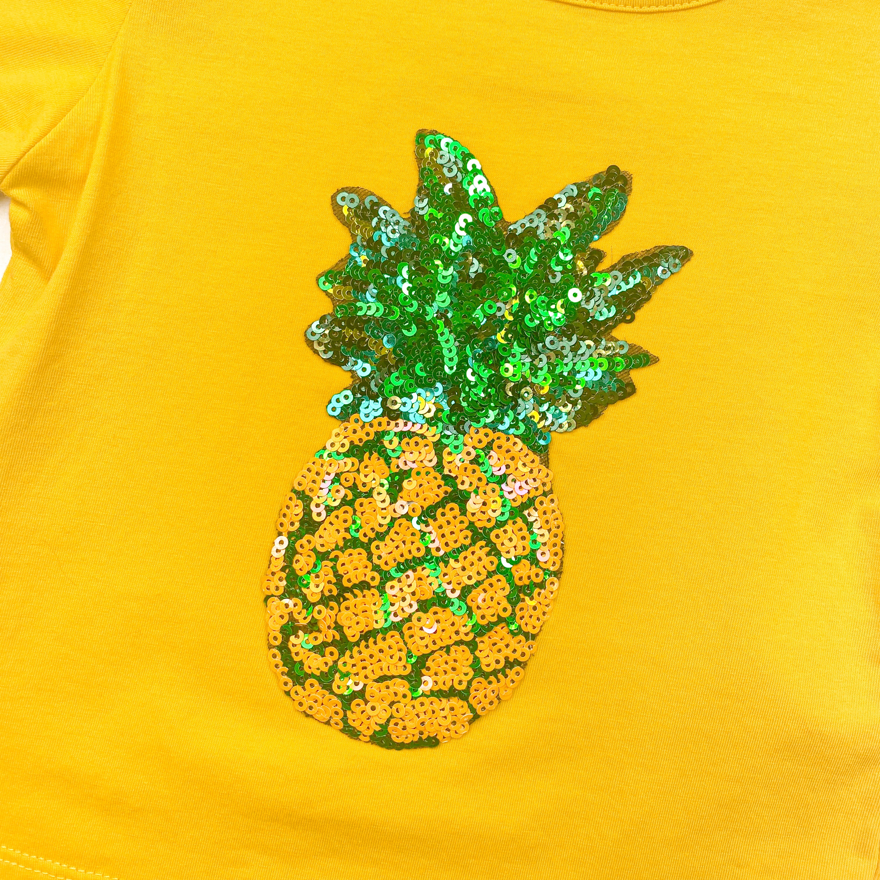 Mustard Pineapple Patch Tee - doe a dear