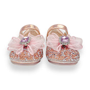Glitter & Metal Stone Flat Shoes-Pink - doe a dear