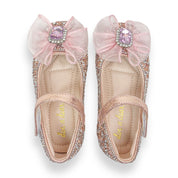 Glitter & Metal Stone Flat Shoes-Pink - doe a dear