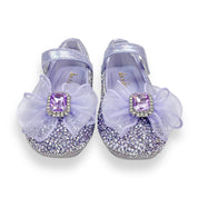 Glitter & Metal Stone Flat Shoes-Purple - doe a dear