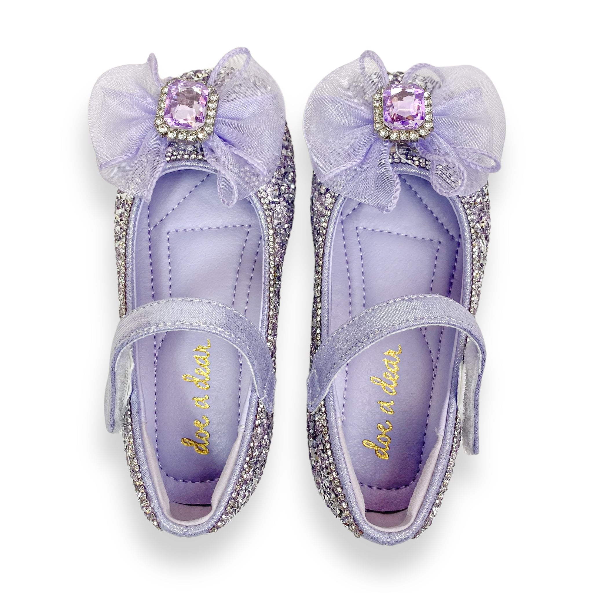 Glitter & Metal Stone Flat Shoes-Purple - doe a dear
