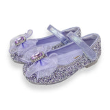 Glitter & Metal Stone Flat Shoes-Purple