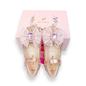Glitter & Metal Stone Flat Shoes-Pink - doe a dear