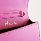 Unicorn & Cherry Applique Purse - Fuchsia