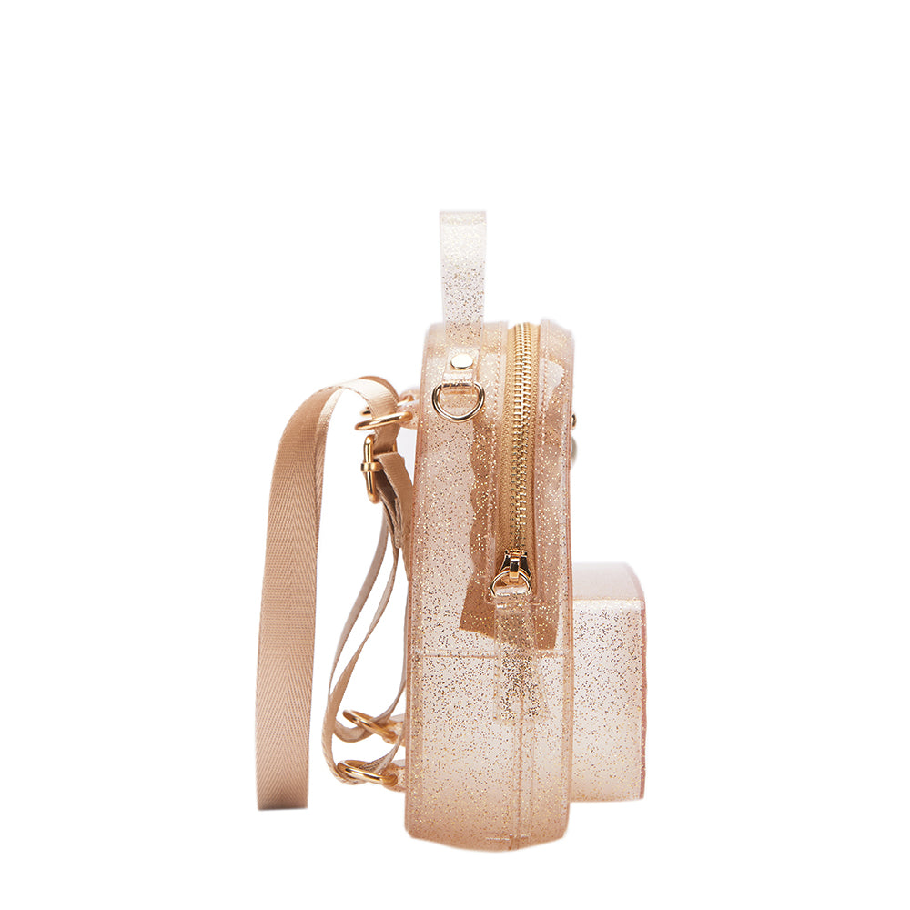 gold studded mini backpack Racer Metallic Mini: Women's Designer Backpack, Leather Thale Blanc Single top handle Valentino Garavani Gold Leather Rockstud