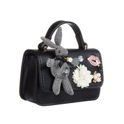 Bunny Applique Purse - Black