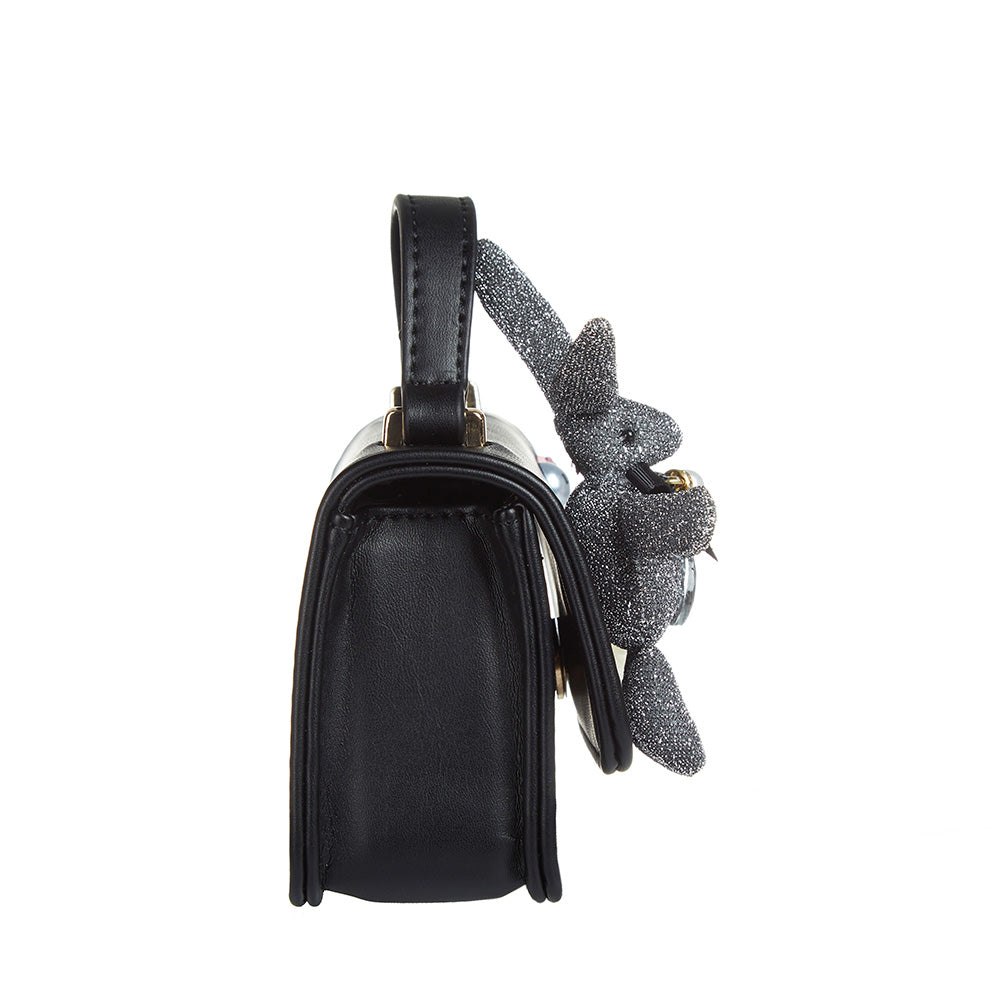 Bunny Applique Purse - Black - doe a dear