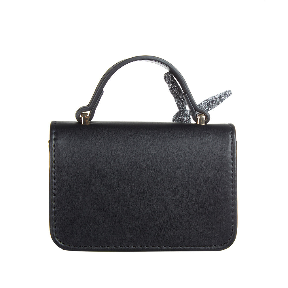 Bunny Applique Purse - Black - doe a dear