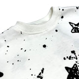 L/S Crew Neck Sweatshirt Star Stencils - White