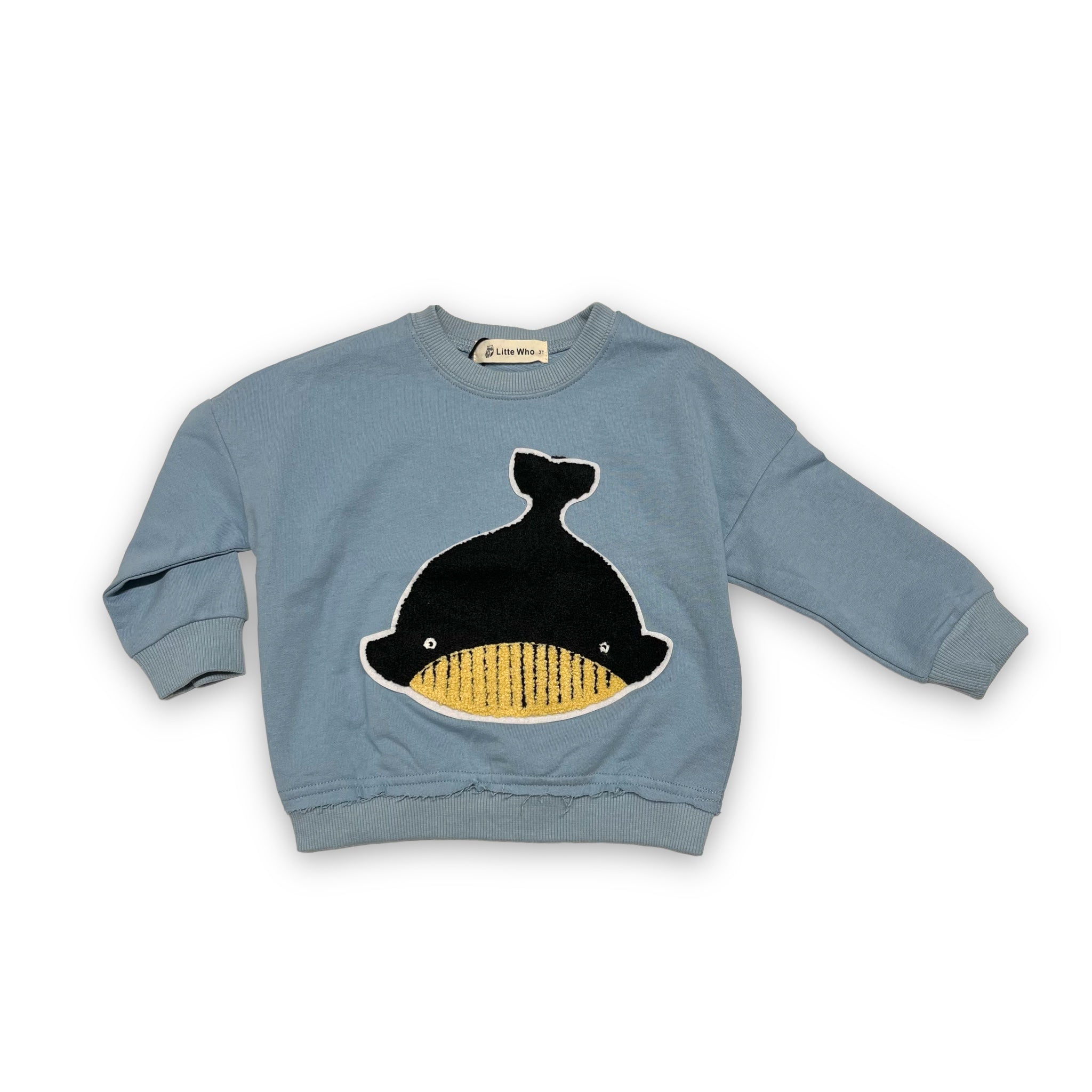 L/S Whale Patch Crew Neck Sweatshirt - doe a dear