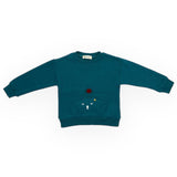 Crew Neck Sweatshirt w/ Sleeping Star and Red Pom