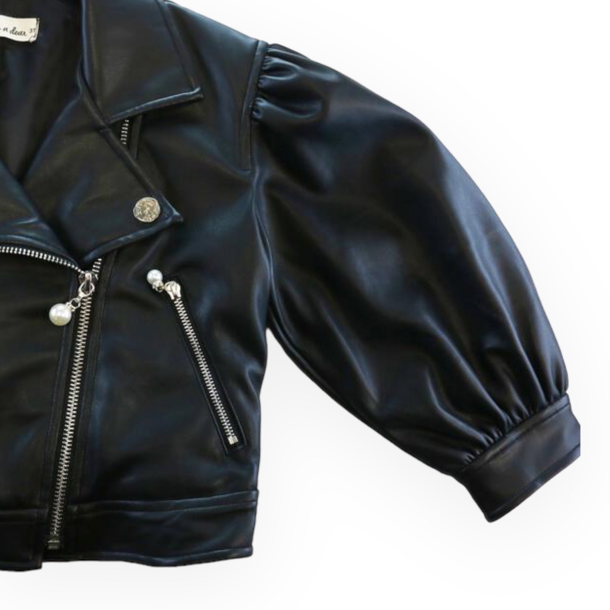 Lantern Slv Leather Jacket - Black