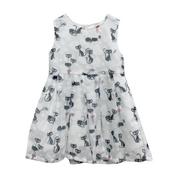 Sleeveless Cat Print A Line Dress - doe a dear