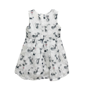 Sleeveless Cat Print A Line Dress - doe a dear
