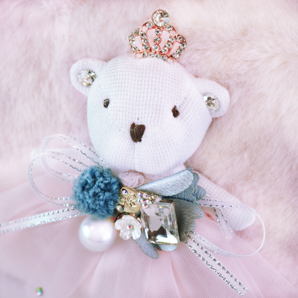Princess Bear Furry Purse - Pink