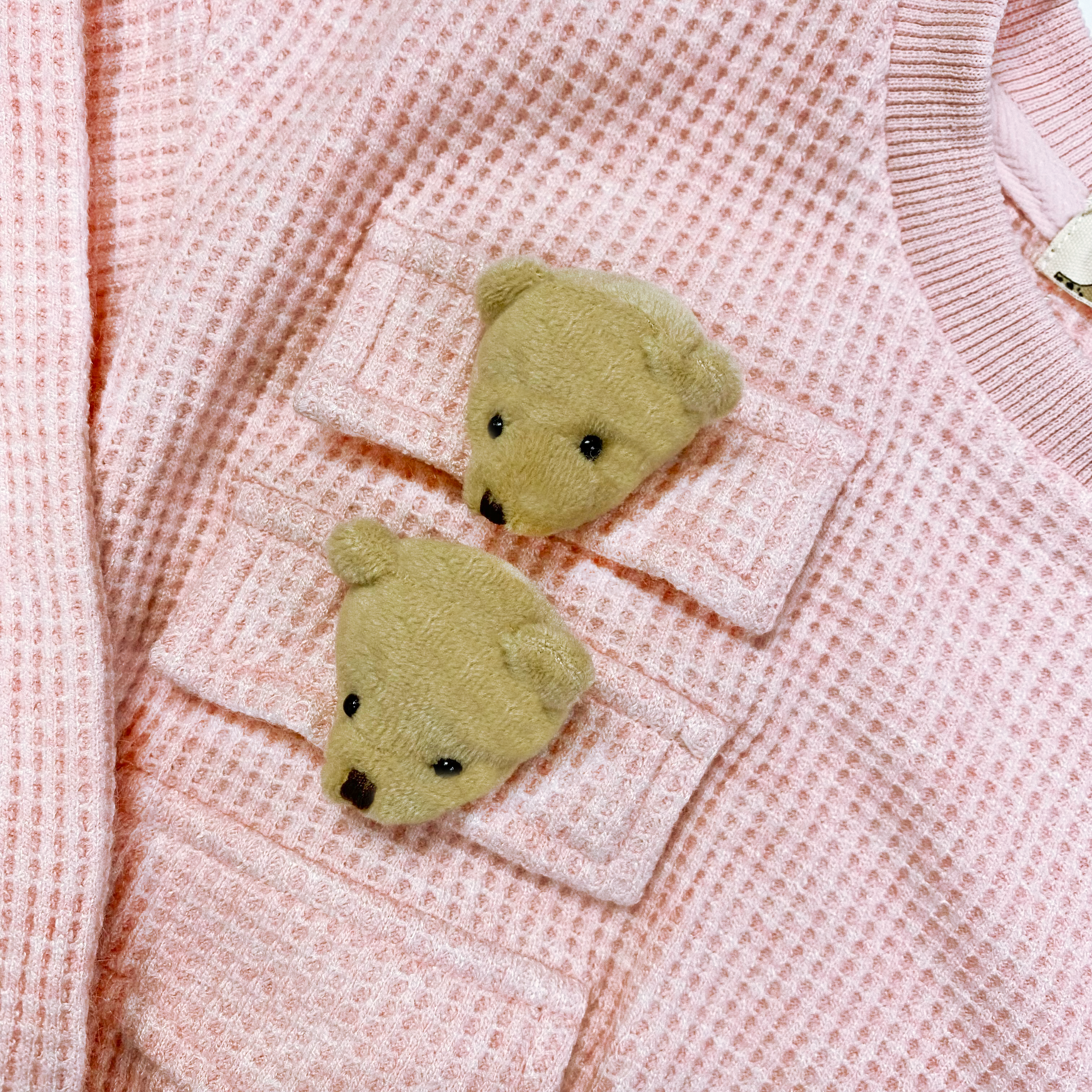 Textured Teddy Loungewear Set - Pink - doe a dear